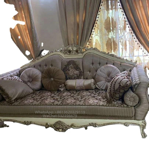 Royal Furniture's Arrival Juego de sofás modernos de sala de estar de tela sólida de 7 plazas Estilo clásico modular de madera dorada antigua para villas - Product Image 2