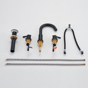 トイレ蛇口ミキサー,デュアルハンドルデッキマウント3穴廃棄物ポップアップドレイン8インチ - Product Image 6