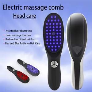 Cepillo de cabeza relajante para medicina del cuero cabelludo con luz roja y azul, promueve el crecimiento del cabello, Led peine de terapia de luz, masajeador eléctrico para alisar el cabello - Product Image 3