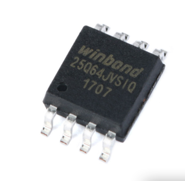 WINBOND W25Q64JVSSIQ SOIC-8-208mil 64Mbit NOR FLASH Memory IC chip Clock frequency (fc):133MHz Operating voltage:2.7V~3.6V