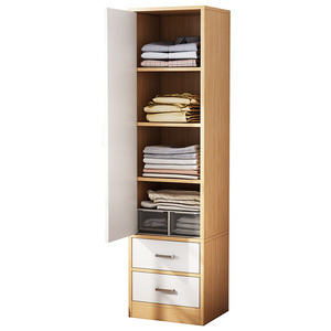 Armoire simple pour chambre à coucher, rangement multifonctionnel sur pied avec portes et étagère ouverte - Product Image 3