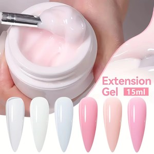 Gel de construction UV/LED 15 ml en gros, gel dur transparent nude pour extension rapide et réparation des ongles, fournitures pour ongles OEM&ODM - Product Image 3
