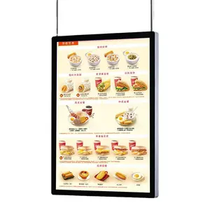A4-A0 Светодиодная доска меню молочный чай магазин ресторанов подвеска с алюминиевым сплавом Магнитная прайс-лист и жестяным мусорным баком