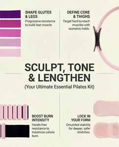 <span class=keywords><strong>Kit</strong></span> Pilates per <span class=keywords><strong>Casa</strong></span> per Donne, Set Fitness con Manubri in Silicone, Anello per Esercizi, Tappetino Yoga, Accessori per Yoga e Pilates - Product Image 4