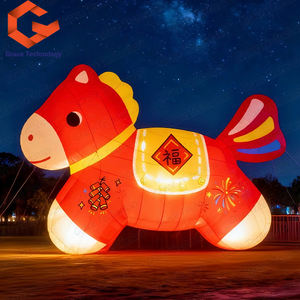 Cheval gonflable lumineux à LED, mascotte animale, modèles de chevaux gonflables personnalisés pour la décoration du Nouvel An - Product Image 1