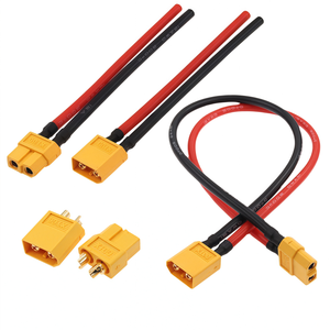 XT60 Gold Plated Plug 30A High Current Male Female Connector 12AWG RC Plant Protection <b>Drone</b> Lithium Battery Charging Harness - Product Image 1