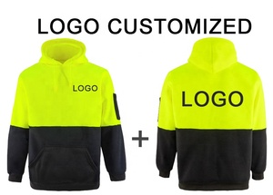 ZUJA 친환경 소재 건설 하이 비스 반사 안전 남성 후드 양털 스웨터 - Product Image 4