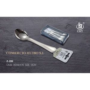 Cuillère moderne en métal de 13 cm avec long manche, finition polie miroir, outil de service pour savourer vos plats préférés, idéale pour les cadeaux - Product Image 1