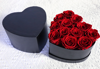Kotak Hadiah Berbentuk Hati Buatan Tangan dengan Bunga Mawar Abadi untuk Hari Valentine, Hari Ibu, Natal, Wisuda.