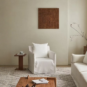 Canapé-lit individuel en tissu de <span class=keywords><strong>lin</strong></span> <span class=keywords><strong>blanc</strong></span> de style nordique <span class=keywords><strong>japonais</strong></span>, amovible et lavable, design pour salon et balcon - Product Image 2