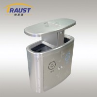 Poubelle rectangulaire double en acier inoxydable Traust avec couvercle, écologique, imprimée DIY, pour extérieur, aéroport et collecte de déchets