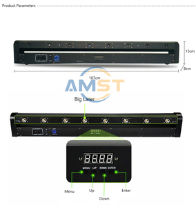 Barre de lumière laser à 8 faisceaux rouges DMX512, éclairage de scène actif au son pour DJ, discothèque, fête, mariage, événement - Product Image 6