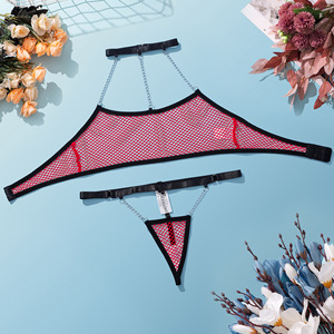 Ensemble de lingerie sexy King Mcgreen Star Fishing Net, soutien-gorge halter, string, chaîne, <span class=keywords><strong>tube</strong></span> top, transparent, sous-vêtements féminins non censuré<span class=keywords><strong>s</strong></span>, ensembles exotiques - Product Image 4