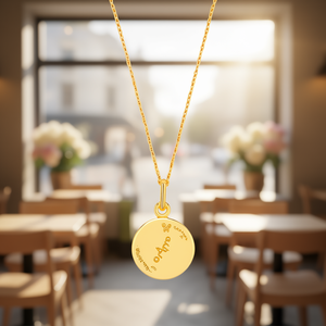 Pendentif du zodiaque Bélier en acier inoxydable plaqué or, collier à breloques pour femmes, style classique, 1,5 cm - Product Image 2