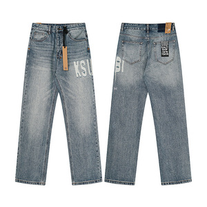 Jeans Denim HipHop <span class=keywords><strong>di</strong></span> Alta Qualità 100% Cotone, <span class=keywords><strong>Pantaloni</strong></span> da Uomo, Stile Y2K, Effetto Vissuto, Streetwear <span class=keywords><strong>di</strong></span> Lusso, Marca Designer Ksubiess - Product Image 2