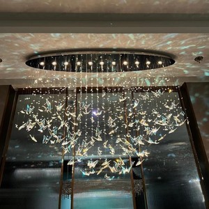 <span class=keywords><strong>Lampadario</strong></span> Moderno a LED con Cristalli a Forma di Farfalla per Soggiorno, Decorazione Casa, Illuminazione di Lusso per Ristorante e Hotel con Soffitti Alti - Product Image 5