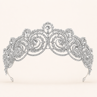 Coiffe de mariée en cristal transparent avec sept spirales sculptées uniques, style diadème, pour fête de mariage Duiyan