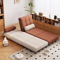 Canapé-lit de luxe moderne en bois pour salon et chambre, fauteuil inclinable paresseux en forme de L, pliable, rembourré en velours, mobilier d'intérieur