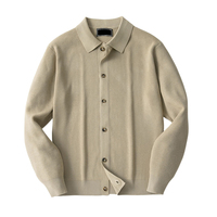 Fashion Casual Einreiher Strick Herren Pullover Herbst Revers Einfarbige Strickjacke Gestrickt Herren Pullover Mantel