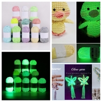 Rainbow Colors Luminous Knitting Yarn Glow in the Dark Crochet Yarn