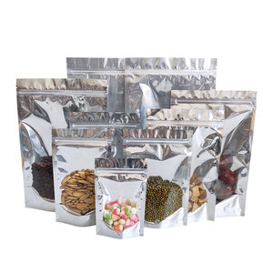 10x15cm Factory Price clear Front Glossy Silver <strong>Small</strong> Resealable <strong>Zip</strong> Lock Stand up Food Packaging Pouches <strong>Bags</strong> - Product Image 1