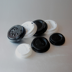 Customized Size Round Plastic PS Flat Lid Food Grade 62mm Leakproof for Hot Paper Cups Custom Color <strong>Realpack</strong> - Product Image 6