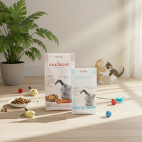 Sac d'emballage pour animaux de compagnie en aluminium et plastique avec fermeture éclair Velcro refermable, huit côtés scellés