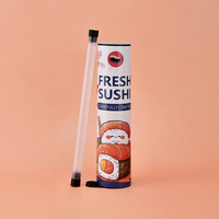 Tube à sushi biodégradable et recyclable, écologique, avec impression de logo personnalisé, pour la livraison à emporter, qualité alimentaire