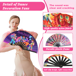 13 इंच बांस के शिल्प तह हाथ के पंखे कस्टम मुद्रित जोर से पोर्टेबल घर सजावट हेलोलीन क्रिसमस समारोह क्लासिक संगीत - Product Image 3