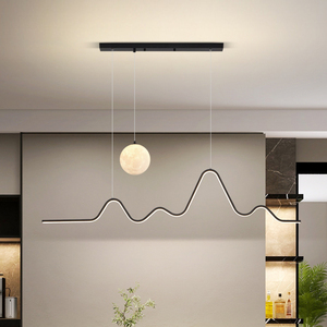 Restaurant Decoration Pendant <b>Lamp</b> Moon LED Chandelier Modern Minimalist Living Room Hanging Art Office Chandelier Pendant Light - Product Image 3