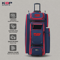 Pronta per la Spedizione: Borsa da 38 Pollici per Attrezzatura da Baseball e Softball, Grande Capacità, Blu Navy e Rossa, con Ruote Resistenti da 4 Pollici