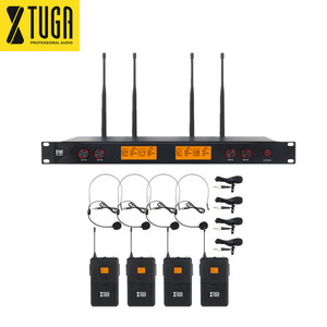 4 Channels UHF Wireless <strong>Microphone</strong> <strong>Studio</strong> With 4 BodyPack for Stage - Product Image 1