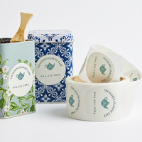 Étiquettes en rouleau pour boîtes à thé, autocollants en vinyle imperméable de qualité alimentaire pour boîtes à thé en vrac, autocollants logo pour emballage