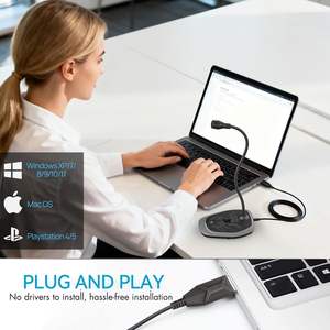 Microphone de jeu USB léger CMTECK G103P à condensateur, anti-bruit, pour <span class=keywords><strong>enregistrement</strong></span> sur ordinateur de bureau, <span class=keywords><strong>PC</strong></span>/ordinateur portable, <span class=keywords><strong>en</strong></span> <span class=keywords><strong>ligne</strong></span> - Product Image 5