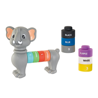Petits blocs de construction ensemble en plastique souple veau en forme d'éléphant animaux imbriqués enfants jouent Construction jouet éducatif