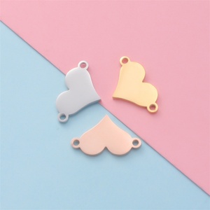 จี้รูปหัวใจคู่แบบสั่งทำคุณภาพสูง วัสดุสแตนเลส สำหรับสร้อยคอ - Product Image 2