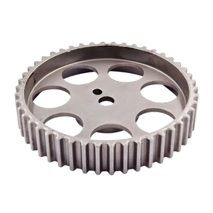 Precisione in alluminio lavorato a CNC 49 denti sperone pompa olio carrucola componente in metallo anodizzato grigio personalizzato - Product Image 2