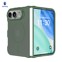 Coque de protection hybride pliable verte givrée pour iPhone Duo, en TPU et PC, toucher doux, magnétique, vente en gros