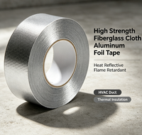 Ruban en tissu de fibre de verre haute résistance avec feuille d'aluminium, réfléchissant la chaleur et ignifuge pour l'isolation thermique des conduits CVC