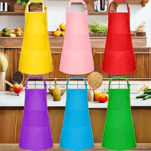 BOUBONI Lot de 6 tabliers réglables sans manches <span class=keywords><strong>pour</strong></span> enfants avec 2 poches <span class=keywords><strong>pour</strong></span> <span class=keywords><strong>la</strong></span> cuisine, <span class=keywords><strong>la</strong></span> pâtisserie, <span class=keywords><strong>la</strong></span> <span class=keywords><strong>peinture</strong></span> et l'artisanat (6 couleurs) - Product Image 2