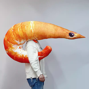 Shrimp Head Plush <b>Pillow</b> <b>Large</b> Soft Stuffed Toy For Kids Party Gift Unisex 2 To 4 Years Pp Cotton Fill - Product Image 1