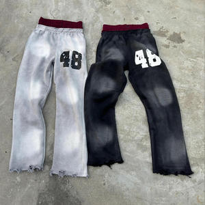 Calças de Moletom Masculinas Personalizadas, Estilo Baggy, Lavagem Ácida, Perna Larga, Cintura Dupla, Casual - Product Image 2