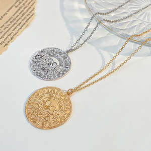 Collier pendentif crâne aztèque vintage pour femmes, collier en alliage punk gothique européen américain, collier statement géométrique rétro - Product Image 5