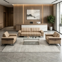 Conjunto de Sofá Seccional Moderno y Mesa de Centro para Oficina, Recepción de Negocios, Reuniones, Oficina en Casa y Uso en Hoteles - Sofá para Tres Personas