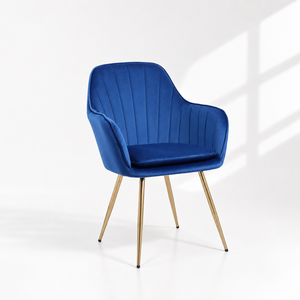 DM Velours gris foncé moderne 360 °   Fauteuil pivotant avec pieds en métal pour chambre à coucher et salon - Product Image 3
