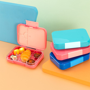 กล่องข้าว Aohea ปลอดสาร BPA รูปทรงสี่เหลี่ยมผืนผ้า กล่องข้าวแบบแบ่งช่อง 4 ช่อง ทำจาก Tritan สำหรับเด็ก กล่องพลาสติกใส่อาหารสำหรับโรงเรียน - Product Image 4