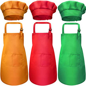 Juego de delantal reutilizable transfronterizo al por mayor, sombrero y falda de chef DIY para niños para hornear y hacer publicidad del fabricante - Product Image 3