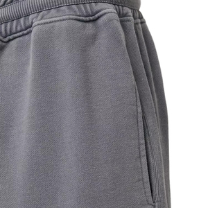 Pantalones de chándal de algodón pesado Boxy Fit estilo Streetwear con borde de corte de dobladillo crudo lavado ácido desteñido por el sol diseño de pierna ancha acampanada - Product Image 5