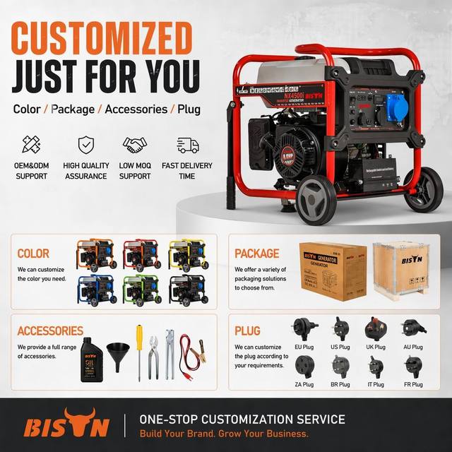 BISON(CHINA) 236cc Heavy-Duty Open Frame Inverter Generator 4kW 4000W Pure Sine Wave Portable CE 230V 50Hz