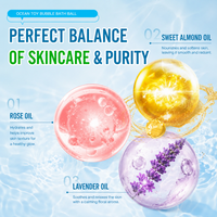 Ensemble de 12 sels de bain pour enfants de luxe sur le thème de l'océan avec des jouets surprises |   Bombes de bain bio à la noix de coco, cadeau naturel pour le spa et l'aromathérapie